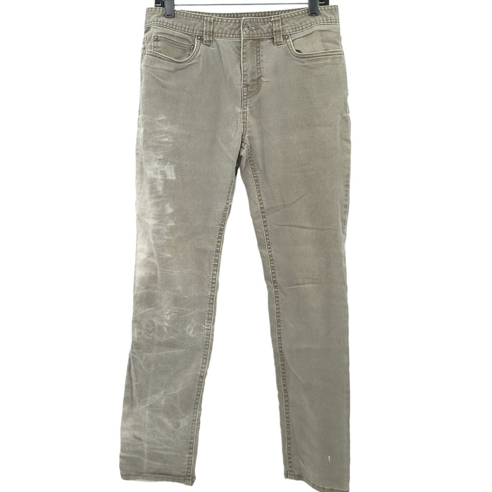 Prana Slim Fit Jeans Gray Straight Leg Men Size 31x30 Mid Rise Stretch Denim